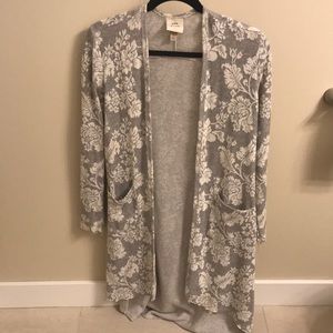 Floral high low cardigan